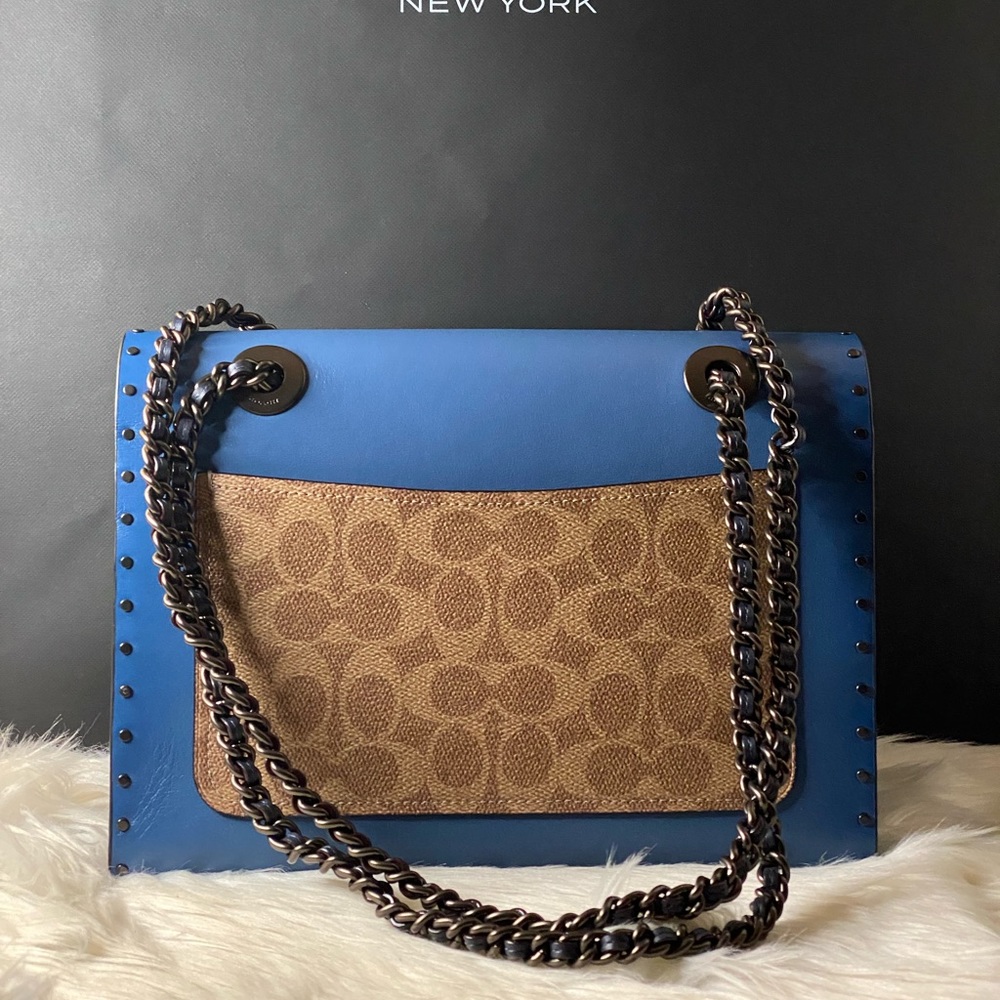 Coach Parker Crossbody Deep Blue with Rivets - Picture 7 of 16